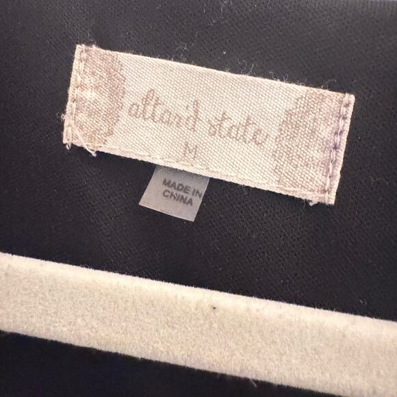 Altar'd State Black Ruffled Floral Mini Dress with Plunge Neckline - Picture 3 of 3